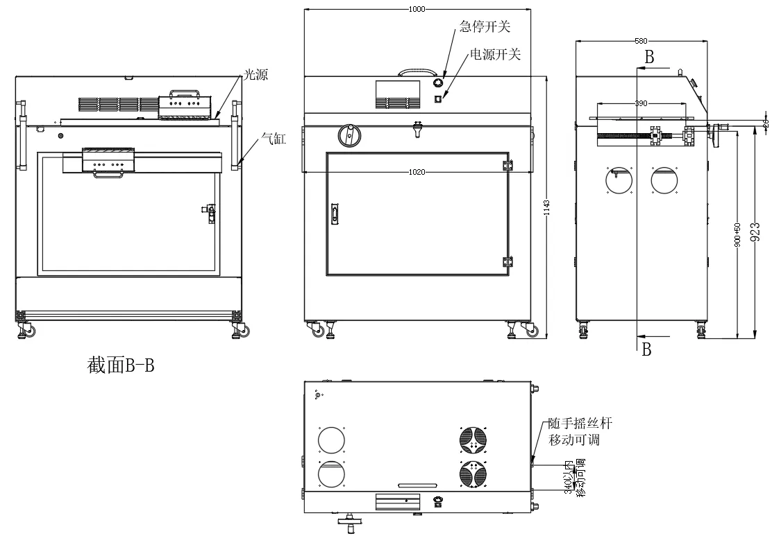 全方位PCB板UVLED接驳台_SMT接驳台型UV固化机(图4)