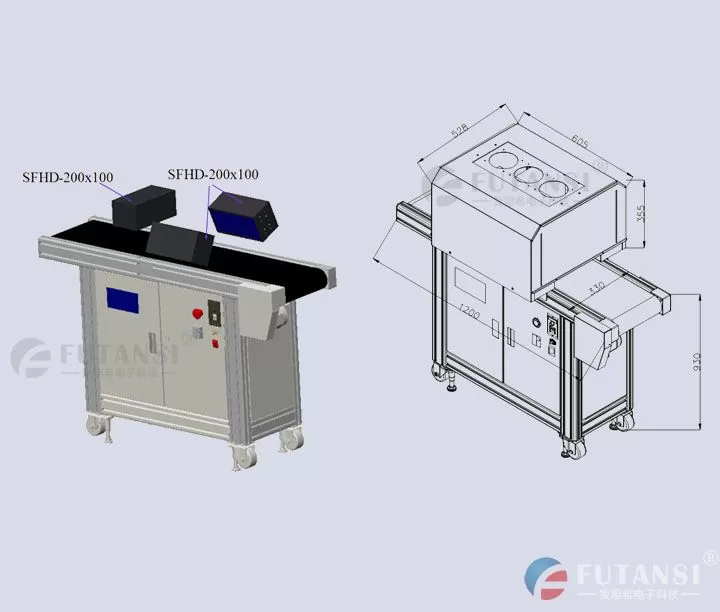 UVLED三面照流水线固化炉200×100(图2)